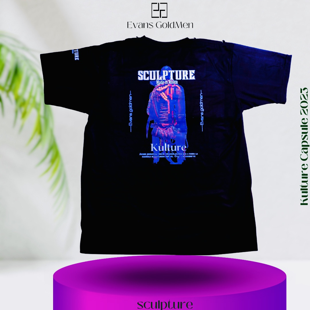 Sculpture: t-shirt issue de la collection «Kulture 2023 » de la marque Evans GoldMen