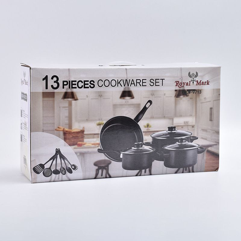 Coffret cadeau de treize pièces, wok, petite poêle à frire, marmite, ensemble de spatules