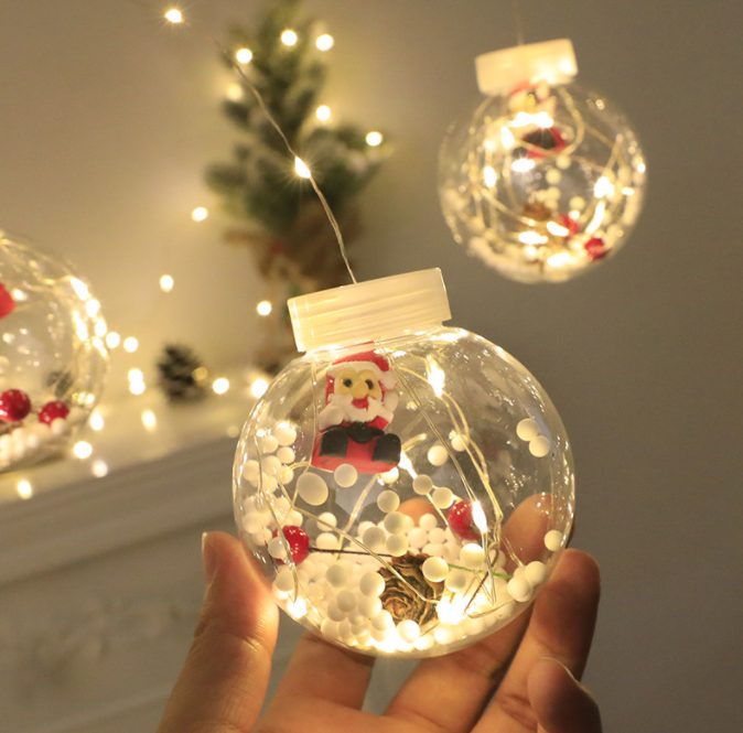 Souhaitant Boule Fille Coeur LED Rideau Lumière Père Noël Bonhomme De Neige Lumières De Vacances