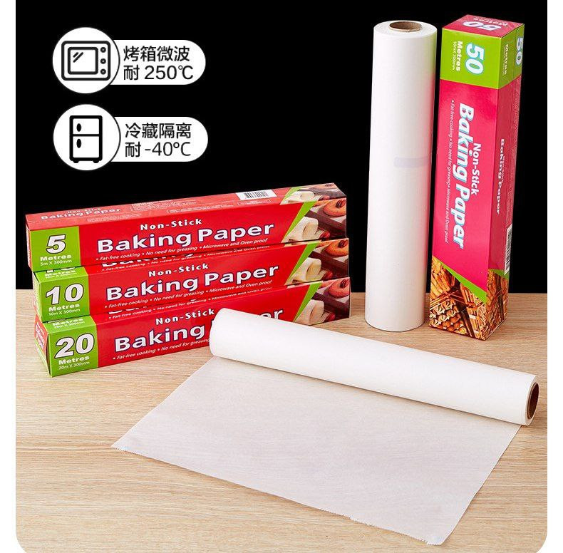 Papier de silicone de qualité alimentaire, papier d'emballage domestique, résistant aux hautes températures, papier barrière à la graisse pour four de cuisine, papier absorbant l'huile de barbecue,