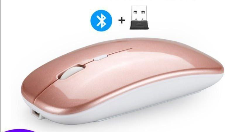 Nouvelle souris sans fil Bluetooth bimode transfrontalière chargeant un ordinateur silencieux ordinateur portable jeu de bureau souris 2.4G lumineuse