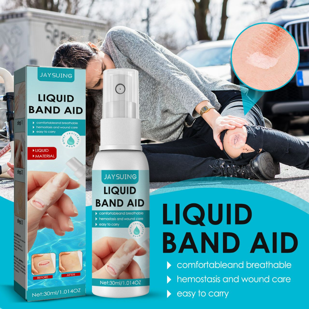 LIQUID BAND AID est un pansement liquide imperméable en spray de la marque Jaysuing.
