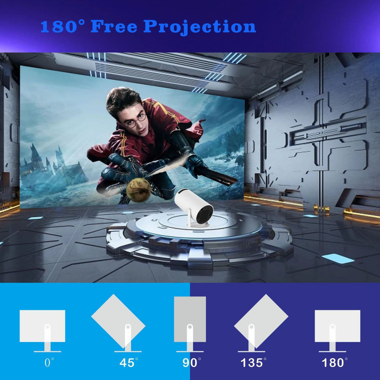 Mini projecteur intelligent portable de modèle HY300 ou HY300 Pro
