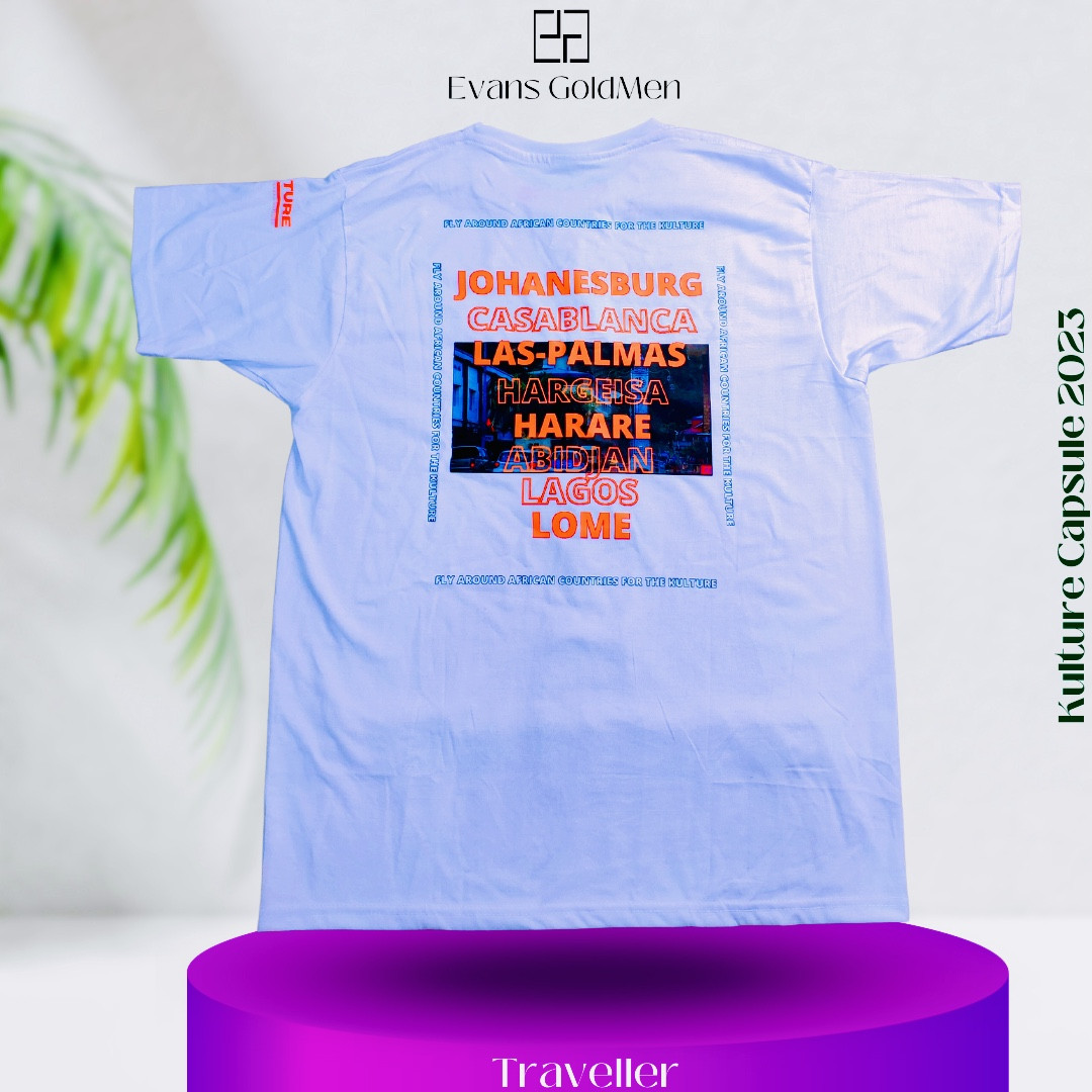 Traveller: imprimer de t-shirt issue de la collection «Kulture 2023 » de la marque Evans GoldMen