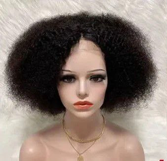 Perruque afro bouclée frontale en forme de T