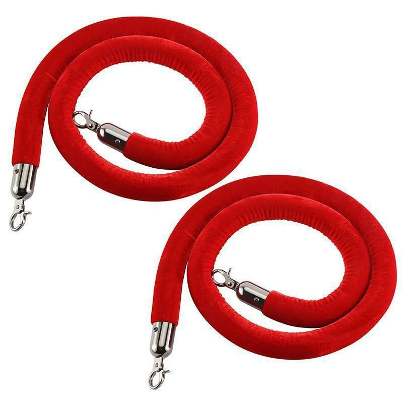 Cordes en velours de 1,5 mètre pour poteaux de guidage et contrôle de foule.