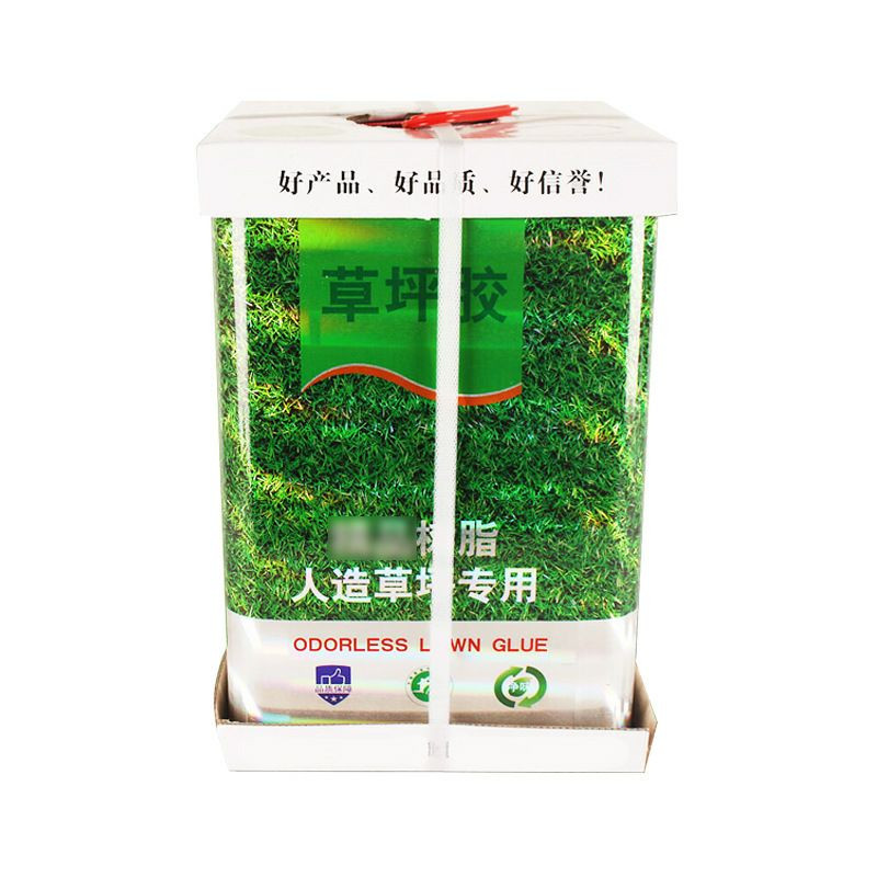 Guja Grass Adhesive, une colle polyuréthane verte conçue pour l'installation de gazon artificiel (faux gazon).