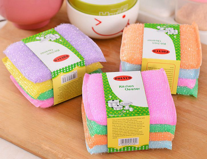 Ensemble de 4 lingettes éponge Chiffon à récurer pour la cuisine Éponge de nettoyage pour la vaisselle