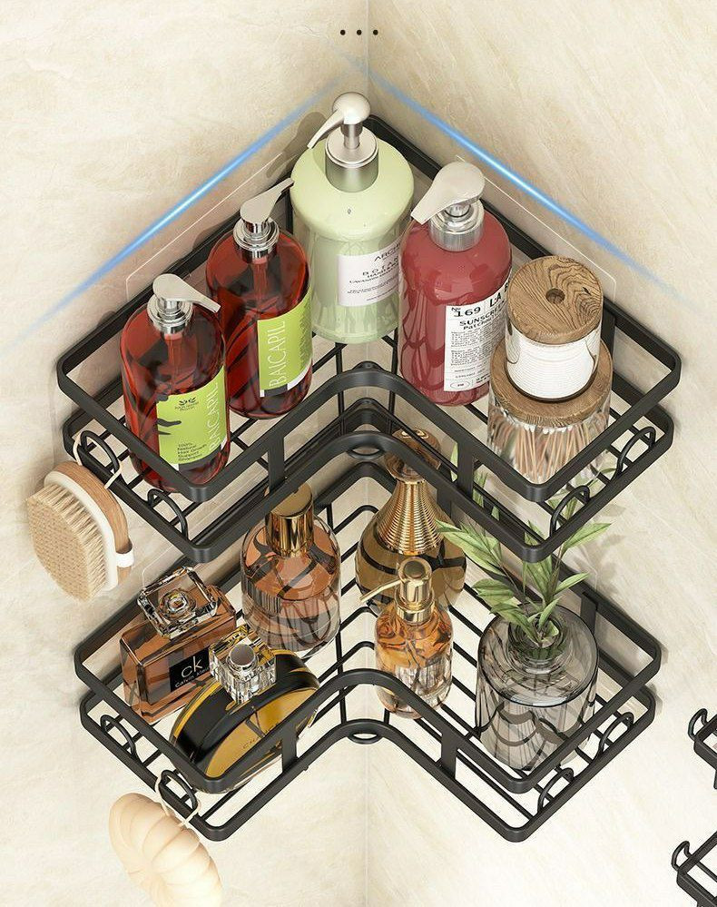 Support de rangement transfrontalier sans poinçon rangement salle de bain WC lavabo mural cuisine WC étagère creuse.