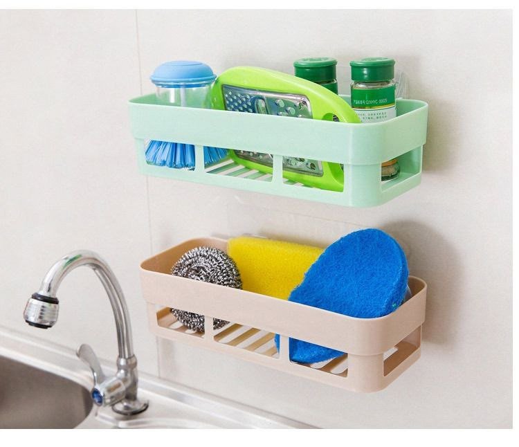 Support de rangement mural pour salle de bain sans poinçonnage et support de rangement mural pour articles de toilette sans trace Support de rangement pour salle de bain WC