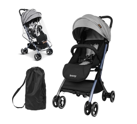 besrey Poussette Canne Compacte de Voyage Pour Avion,Poussette Légère,Inclinable, Multiposition, Pliante,pour Bébé de la Naissance à 36 mois, max 15 kg