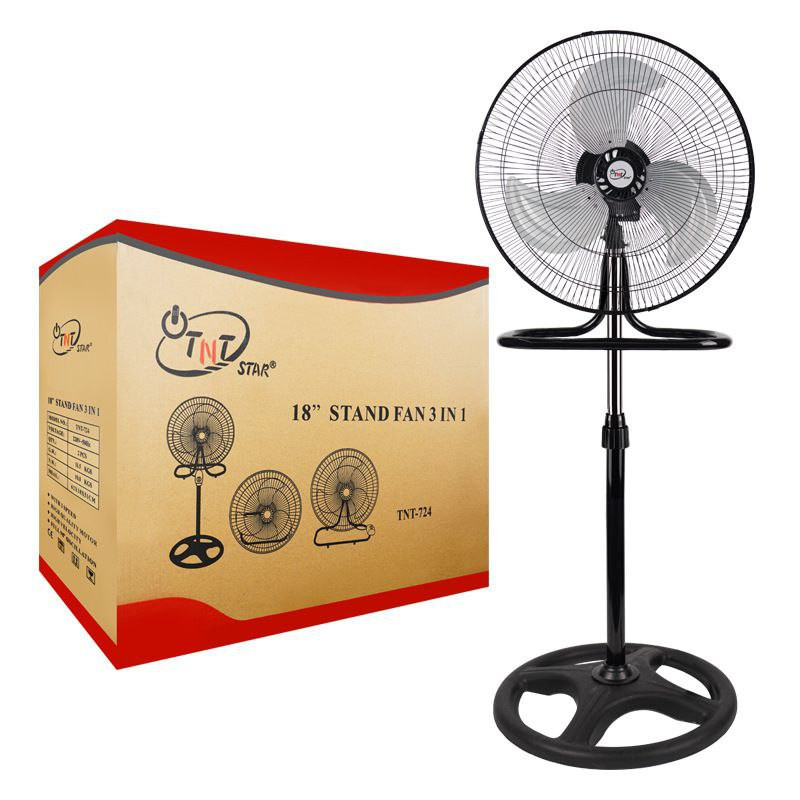 Ventilateur électrique à secousses domestique ventilateur industriel ventilateur au sol trois-en-un de 18 pouces