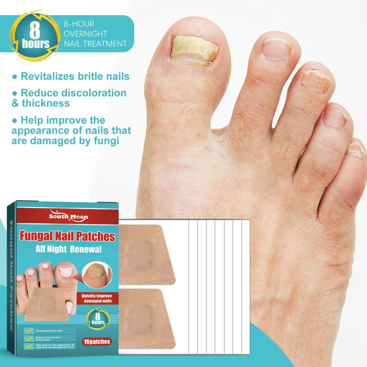 South Moon Nail Care Patch de nuit Soin hydratant et brillant pour ongles Patch épaississant pour ongles doux