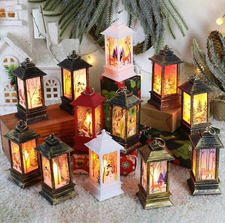 Veilleuse de Noël cadeau petite lampe à huile lumière de paysage intérieur Petite lumière de Noël veilleuse portable LED électronique