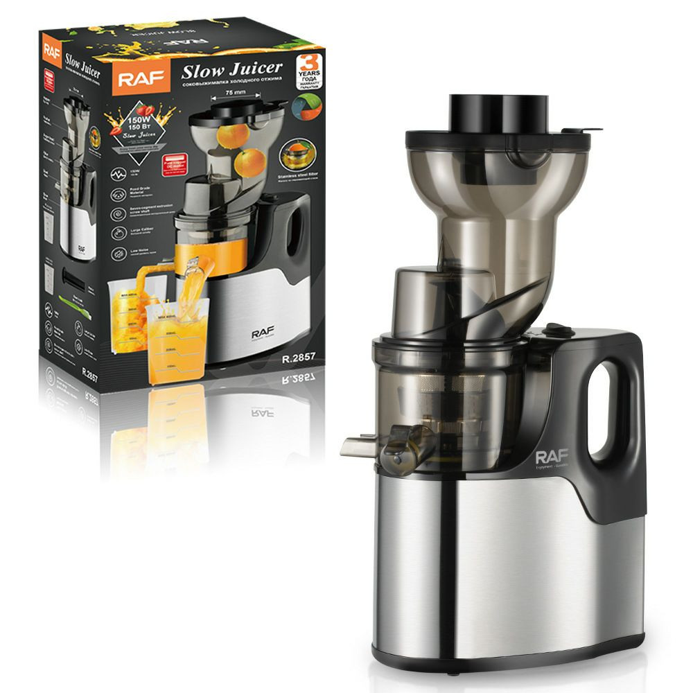 RAF extracteur de jus lent de la marque RAF, modèle R.2857 Juicer Maison automatique de grand diamètre séparant Juicer Juicer Juicer Easy to Clean