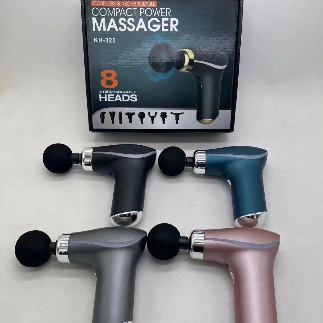 Mini pistolet électrique à huit têtes pour fascia, pistolet de massage de la taille, relaxation musculaire, masseur vibrant vertèbre cervicale