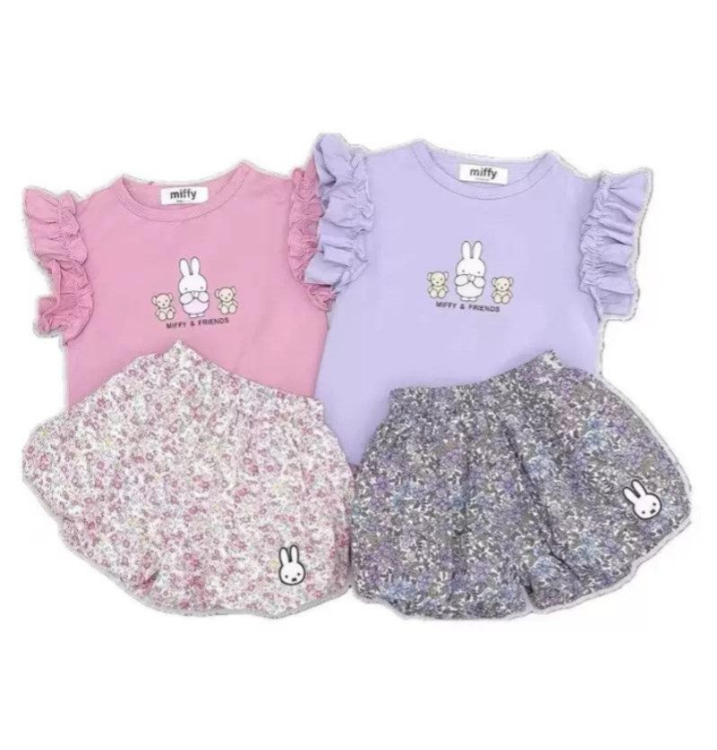 Ensemble complet t-shirt et short en pour tout petites filles – Style enfant tendance et décontracté