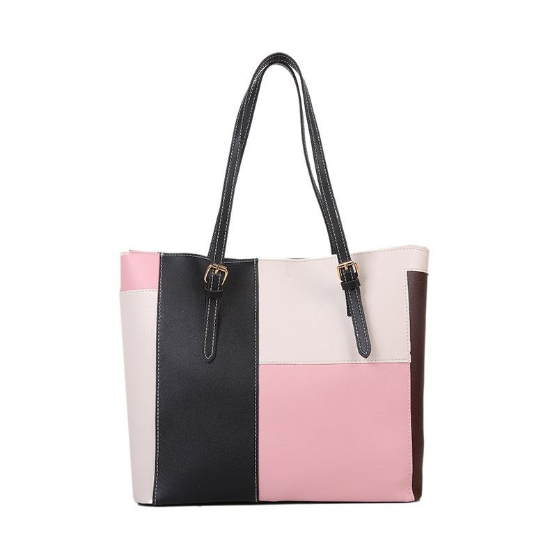 Shangxin version coréenne du contraste de couleur grande capacité sac fourre-tout mode femme sortie main sac à provisions sac pour femme sac à bandoulière de style étranger