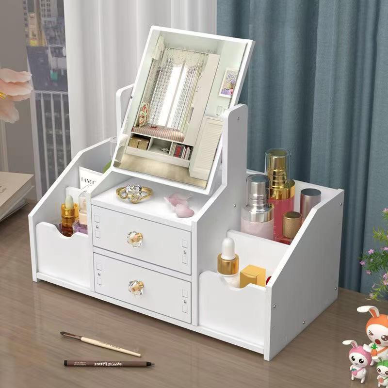 Mini coiffeuse de rangement des outils de maquillage muni d'un miroir pour femme