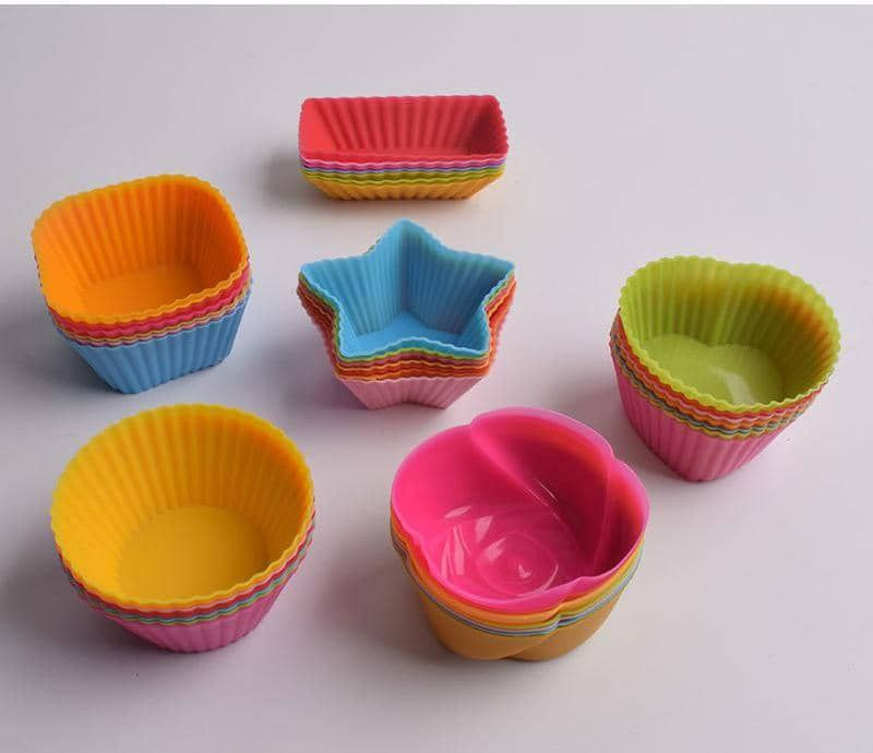 Moule à muffins rond en silicone de 7cm, amour, tasse à gâteau, pudding, gelée, mousse, friteuse à air, moule de cuisson