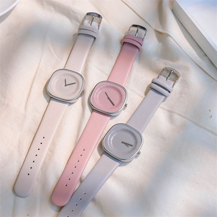 Montre au design minimaliste coréen pour femmes, montre de couple de mode créative et populaire