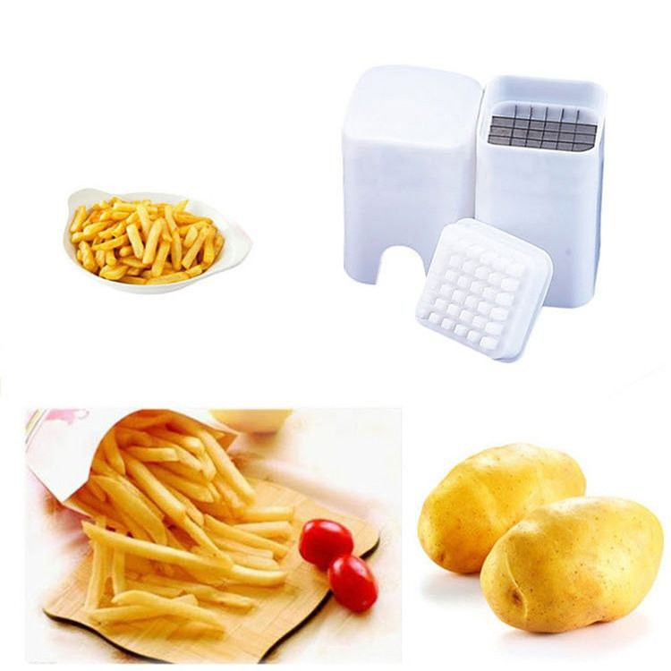 Coupe-pommes de terre domestique, radis aux fruits de cuisine, concombre, frites et coupe-pommes de terre