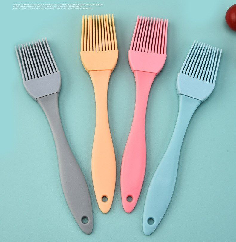 Brosse à huile de silicone de qualité alimentaire de cuisine brosse de barbecue fendue outils de cuisson ménagers brosse à huile de crêpe résistante aux hautes températures