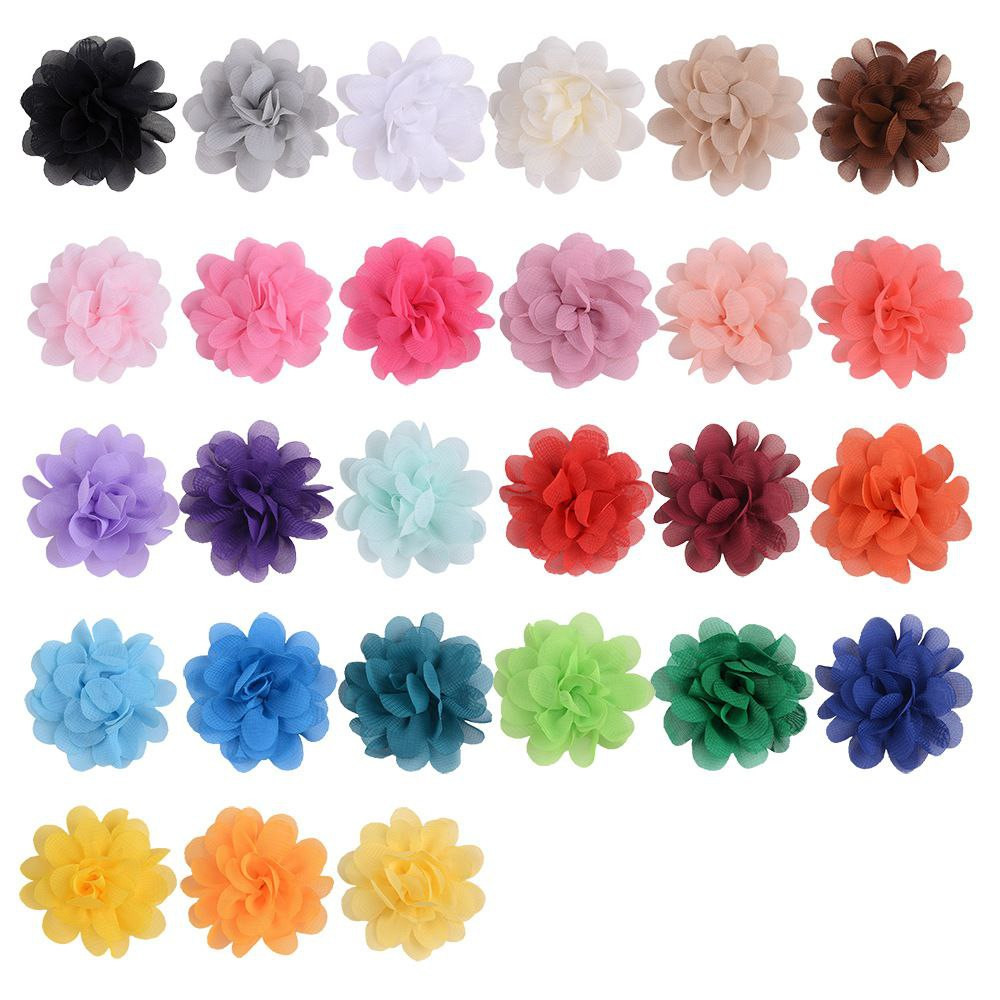 5 cm en mousseline de soie à la main petites fleurs chapeaux pour enfants bandeau chaussures chaussettes chapeau tissu fleur accessoires