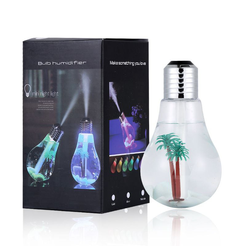 Humidificateur à ampoule colorée de deuxième génération de commerce extérieur domestique, réapprovisionnement en eau d'atomisation de voiture, mini humidificateur USB créatif 400ml